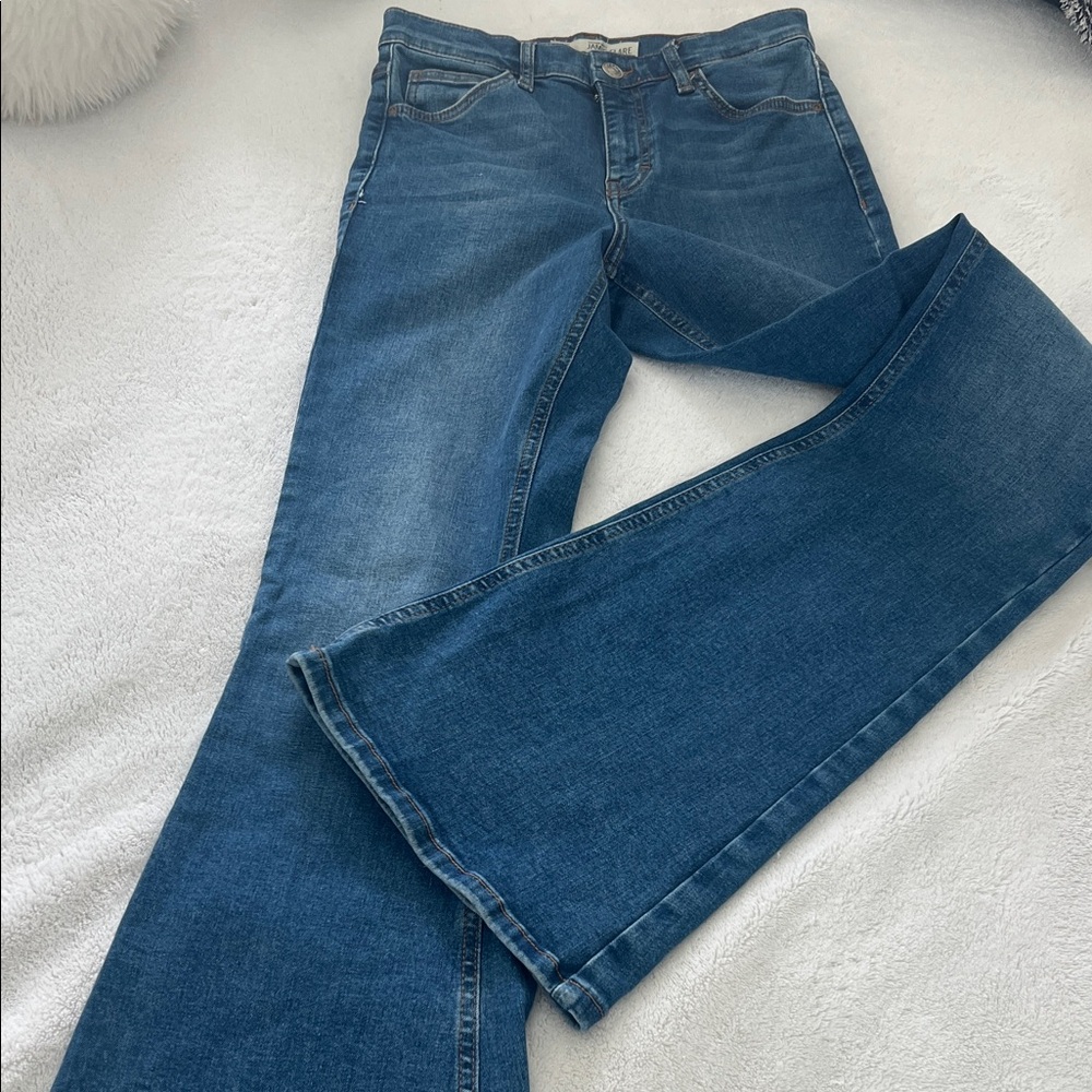 Topshop Dark Blue Flare Jeans